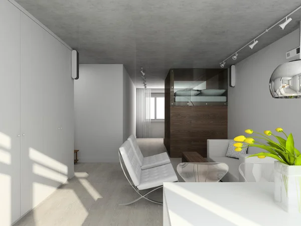3D renderizar interior de la sala de estar — Foto de Stock