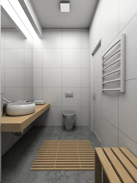 3d rendern modernes Interieur der Toilette — Stockfoto