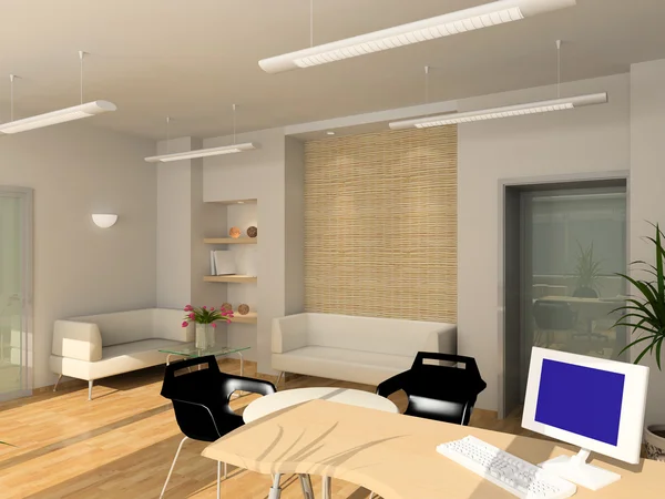 3D vykreslení moderní interiér úřadu — Stock fotografie