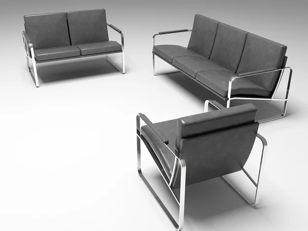 3d renderizado de tres sofás —  Fotos de Stock