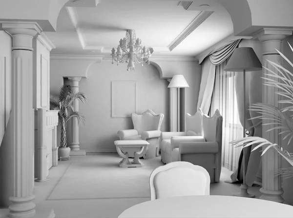 Render 3D white Room — Zdjęcie stockowe