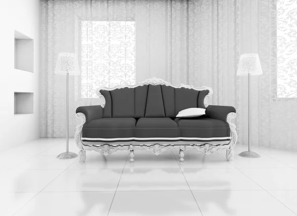 Klasszikus kanapén 3D render — Stock Fotó