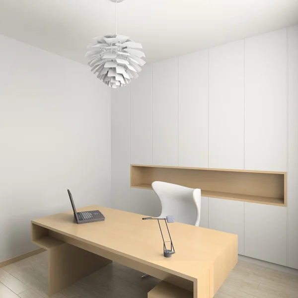 3D render modern interior of cabinet — Stock Photo, Image