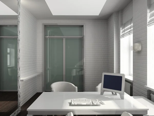 3D vykreslení moderní interiér úřadu — Stock fotografie
