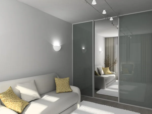 3D-Rendering modernes Interieur des Wohnzimmers — Stockfoto