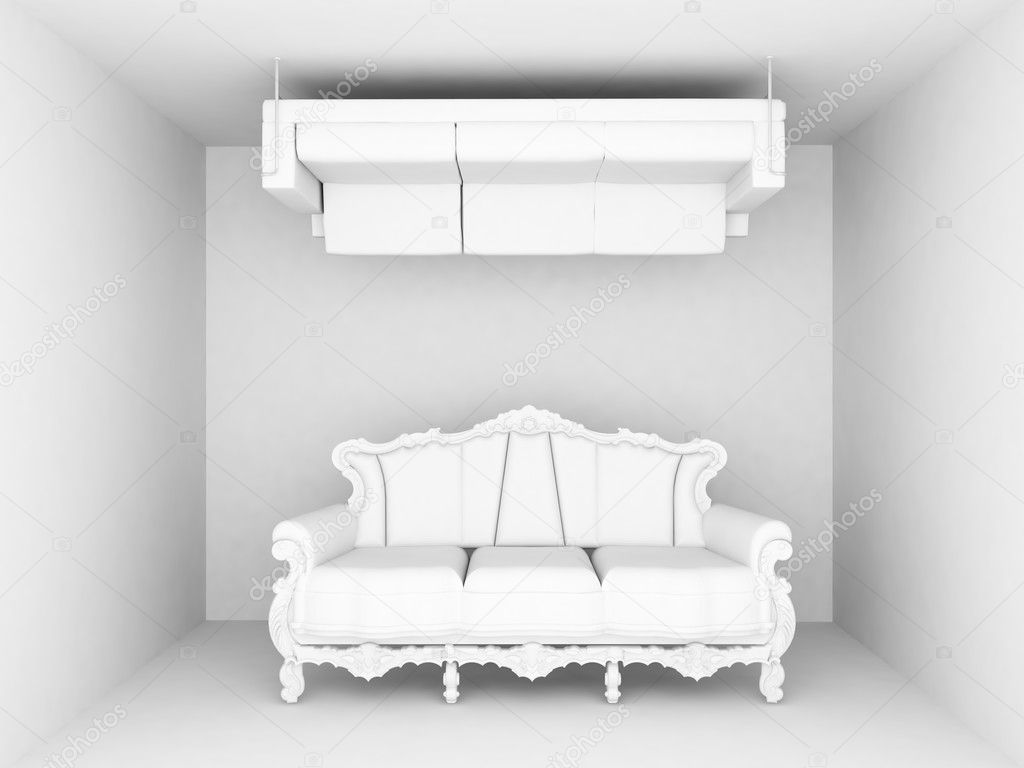 3D render of two couches