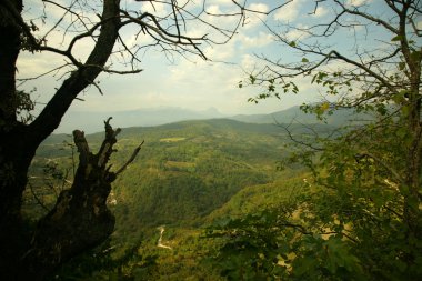 Caucasus mountain landscape clipart