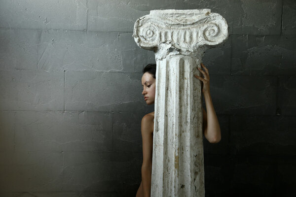 Woman with column