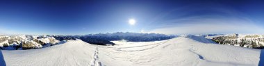 360 degree panorama of swiss mountains clipart