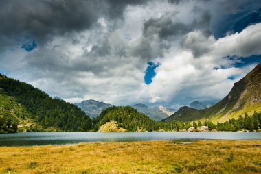 Mountain lake near maloja clipart