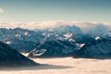 Swiss mountains in winter clipart