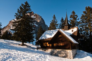 Chapel in the alps clipart
