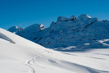 Snow trail at melchseefrut clipart