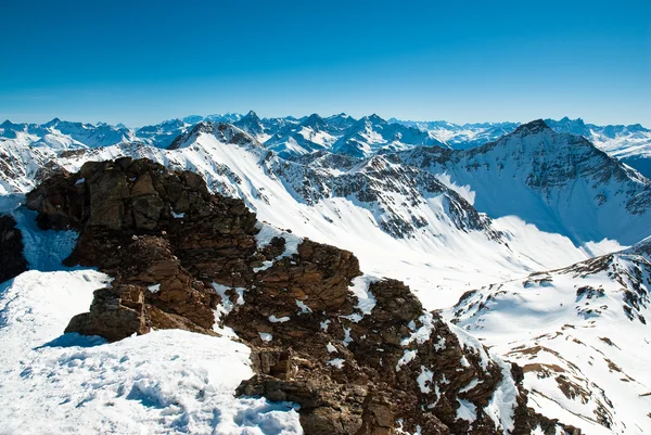 Lenzerheide panorama vanaf rothorn — Stockfoto