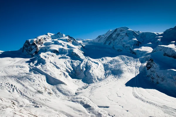 Monte Rosa e Lyskamm no inverno — Fotografia de Stock