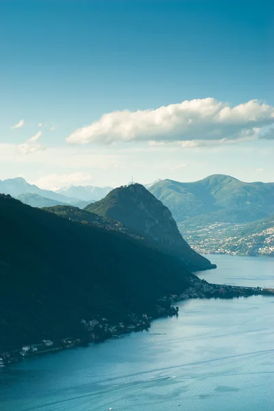 Monte san salvatore i jeziora lugan — Zdjęcie stockowe
