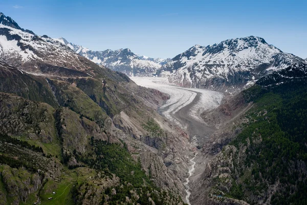 Svansen av glaciären aletsch — Stockfoto