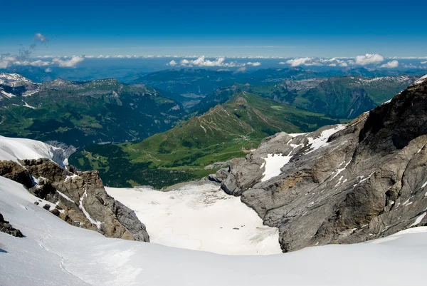 Széles szög kilátás a jungfraujoch — Stock Fotó