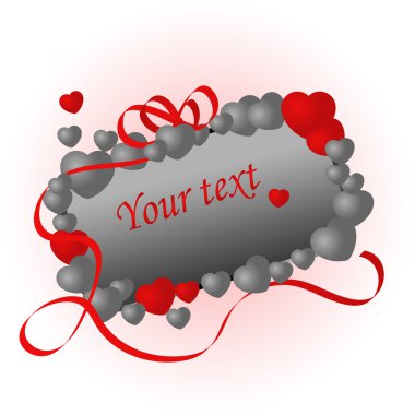 Banner with hearts clipart