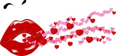 Lips and hearts clipart