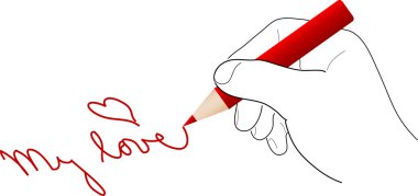 Hand with pencil clipart