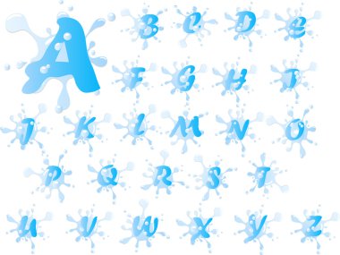 Water alphabet clipart