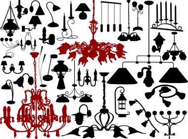 Lamps and chandeliers clipart