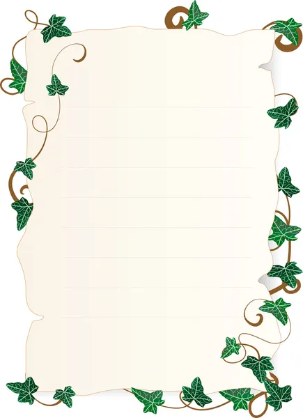 Papier avec feuilles de lierre — Image vectorielle