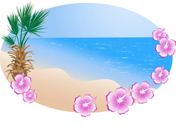 Καλοκαίρι παραλία στο πλαίσιο — Διανυσματικό Αρχείο