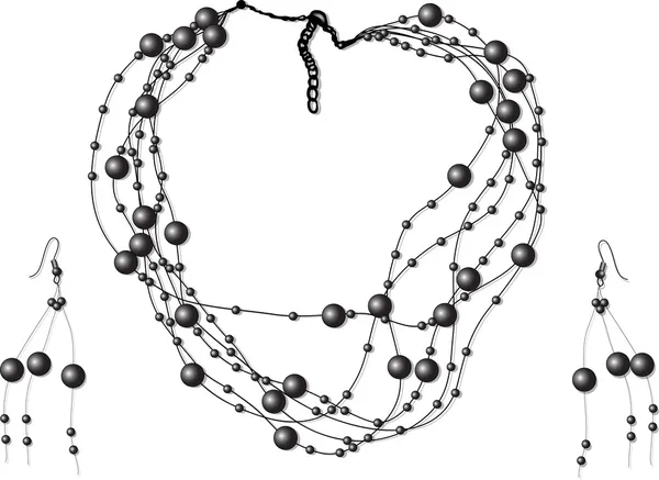 Perles noires — Image vectorielle