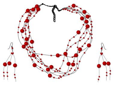 Red pearls clipart