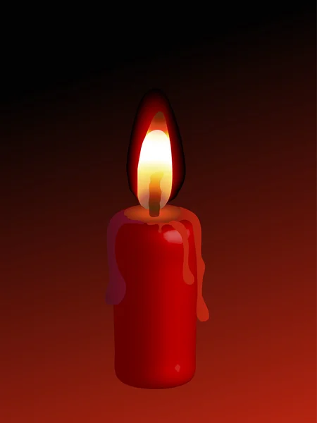 Red candle — Stock Vector