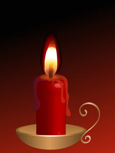 Red candle — Stock Vector