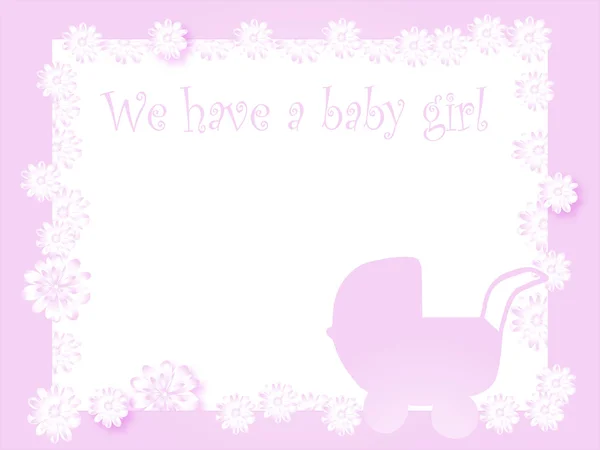 Arrivée de bébé fille — Image vectorielle