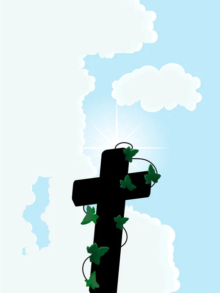 Хрест проти неба — стоковий вектор