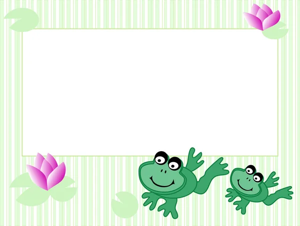 Frame with frogs — Stock Vector
