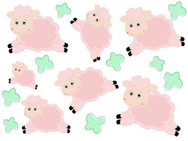 Lambs pattern clipart