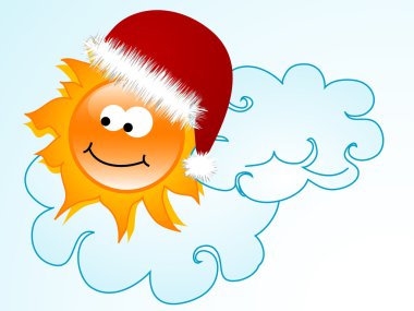 Sun with hat clipart
