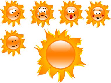 Cartoon suns clipart