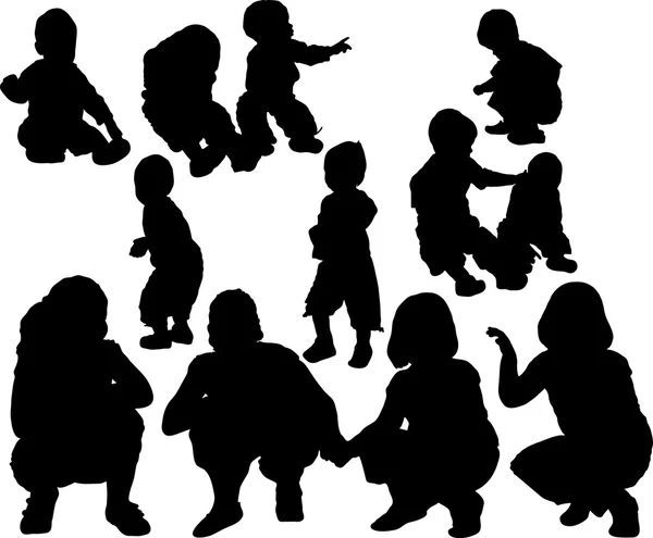 Silhouette enfant — Image vectorielle