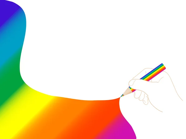 Pencil with rainbow — Stock Vector