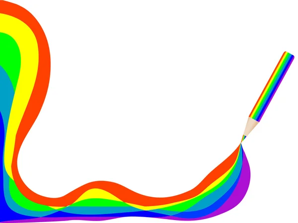Rainbow ile kalem — Stok Vektör
