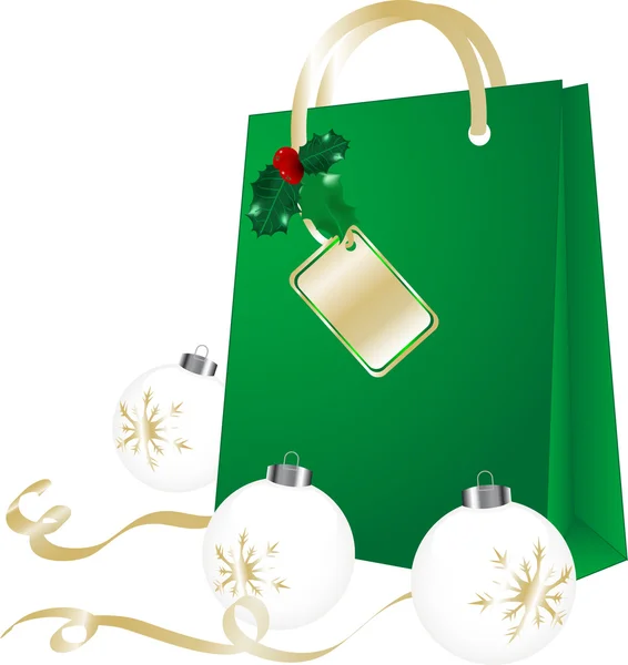 Χριστούγεννα τσάντα για ψώνια — Διανυσματικό Αρχείο