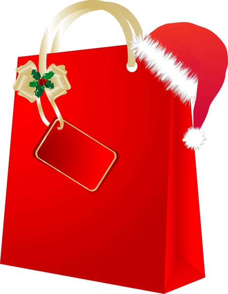 Christmas shopping bag — Stockvector