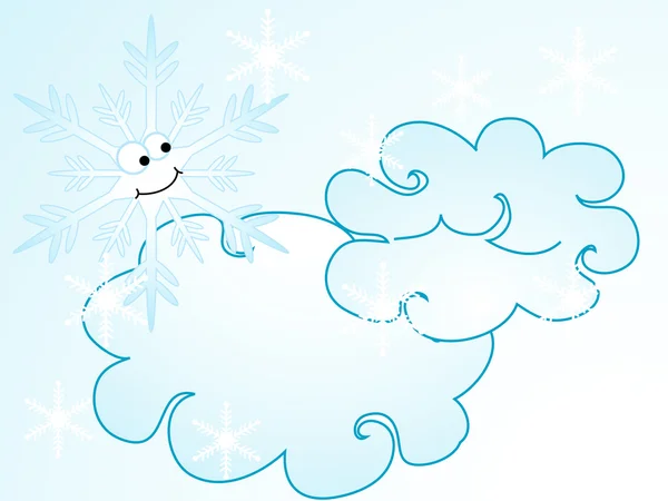 Copo de nieve de dibujos animados — Vector de stock