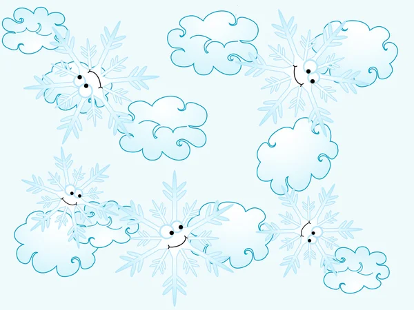Patrón de copos de nieve — Vector de stock