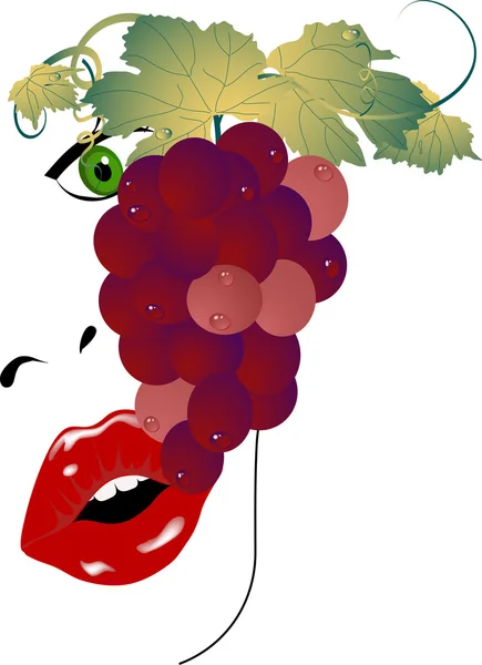 Женщины и куча винограда — стоковый вектор