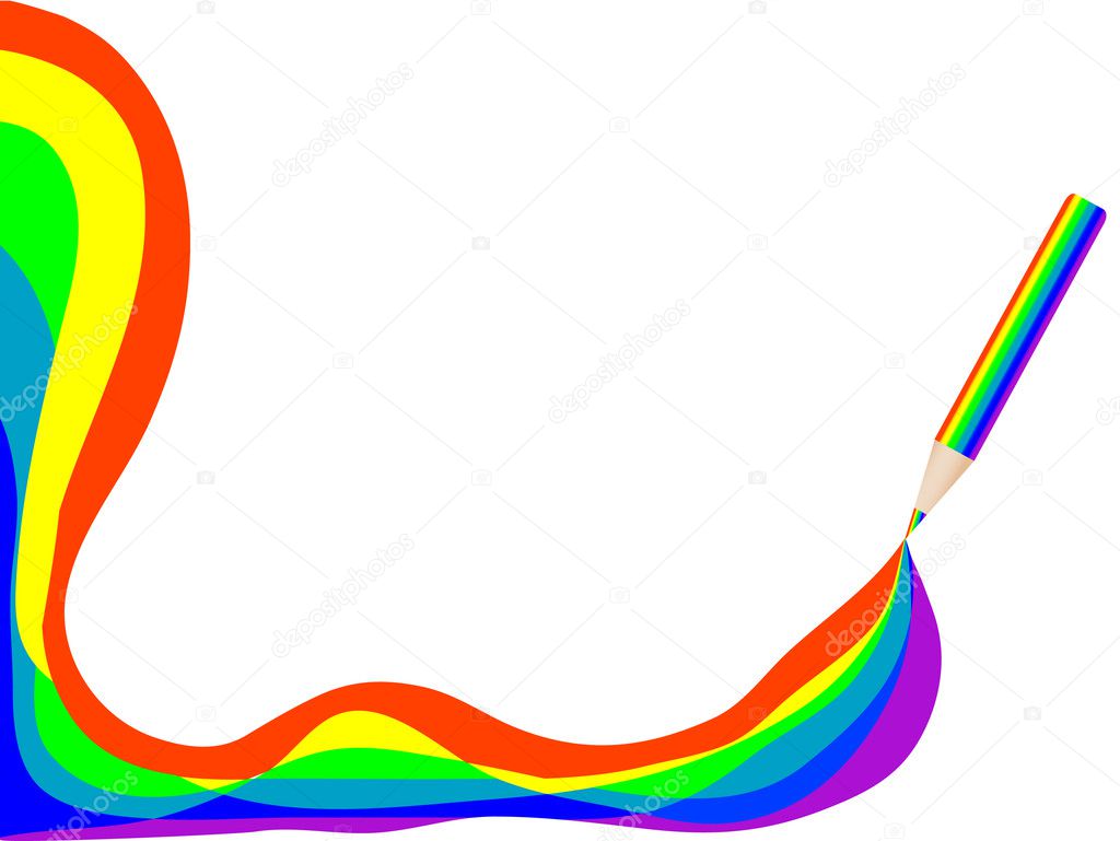 Pencil with rainbow Stock Vector Image by ©sarininka #2385355
