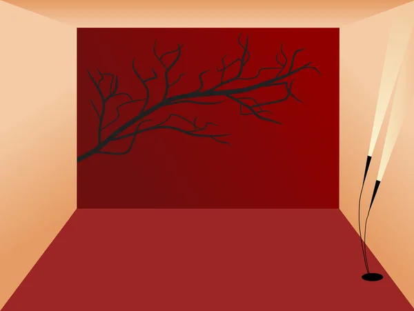Intérieur rouge — Image vectorielle