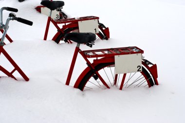 Snowed in bikes clipart